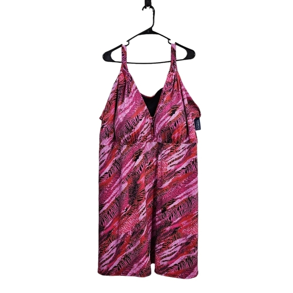 Swim 365 Women’s Plus Size Loop Strap Two-Piece Swim Dress - 40 - Picture 2 of 9